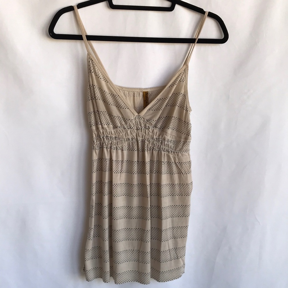 Rachel Pally cream and black V-neck tank top, M